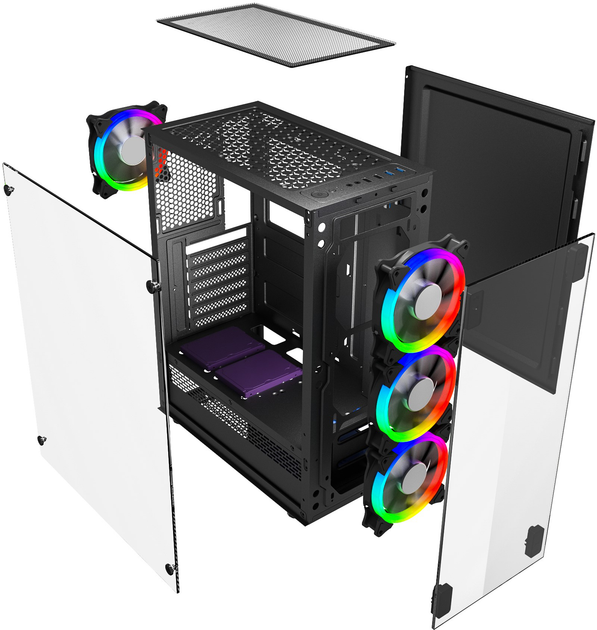 Obudowa Gembird Fornax 1500RGB Black (CCC-FC-1500RGB) - obraz 6