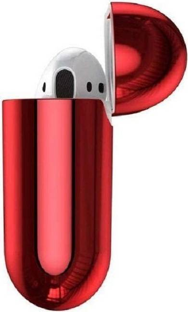 Etui Baseus Metallic Shining Ultra-thin Silicone Protector Case with Hook for Airpods 1 / 2 Red (ARAPPOD-A09) - obraz 3