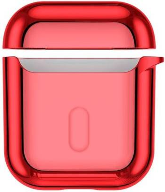 Etui Baseus Metallic Shining Ultra-thin Silicone Protector Case with Hook for Airpods 1 / 2 Red (ARAPPOD-A09) - obraz 6