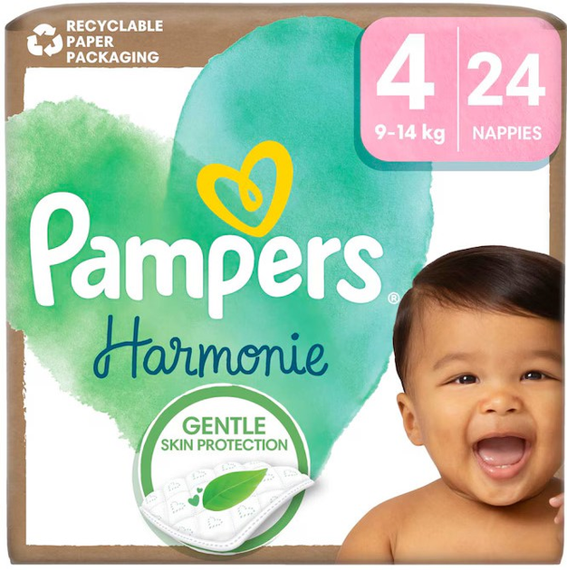 Підгузки Pampers Harmonie Розмір 4 MAXI (9-14 кг) 24 шт (8700216251686) - зображення 1