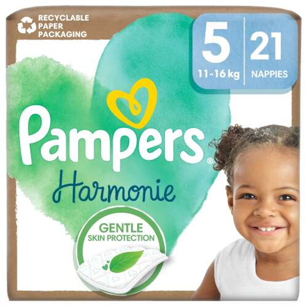 Pieluchomajtki Pampers Harmonie Rozmiar 5 JUNIOR (11-16 kg) 21 szt (8700216251679) - obraz 1