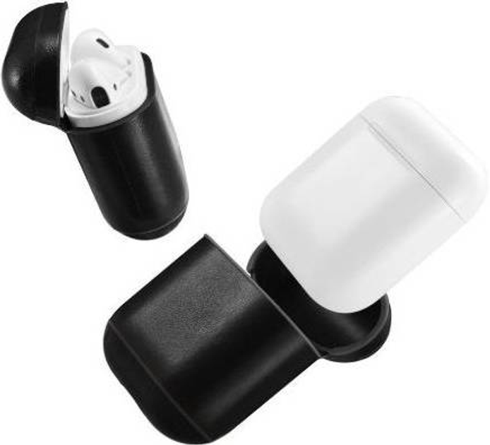 Etui Evelatus Apple Airpods Leather Protective Case Black (EVE001339) - obraz 1