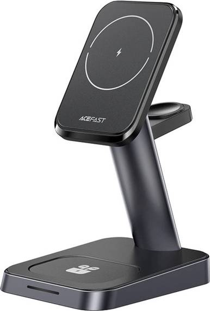 Бездротова зарядна станція Acefast Wireless Charger 15Вт для iPhone, Apple Watch and Apple AirPods Black (6974316280903) - зображення 2