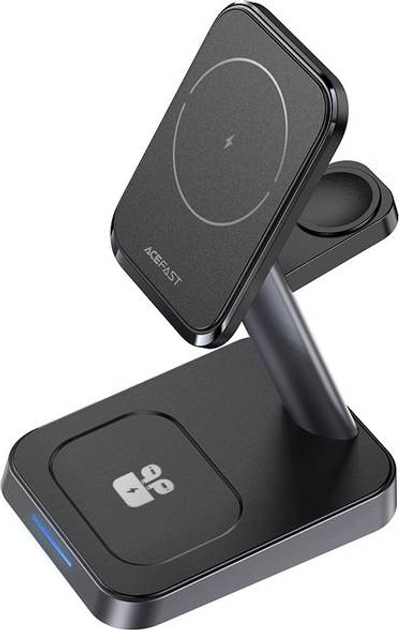 Бездротова зарядна станція Acefast Wireless Charger 15Вт для iPhone, Apple Watch and Apple AirPods Black (6974316280903) - зображення 3