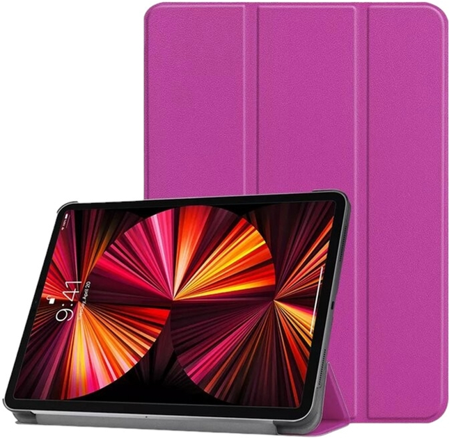 Etui z klapką iLike Tri-Fold Eco-Leather Stand Case do Lenovo Tab M10 10.1" Purple (ILK-TRC-L1-PU) - obraz 1