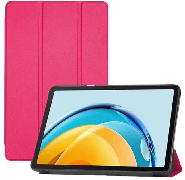 Etui z klapką iLike Tri-Fold Eco-Leather Stand Case do Lenovo Tab M10 Plus 10.3" Coral Pink (ILK-TRC-L3-CP) - obraz 1