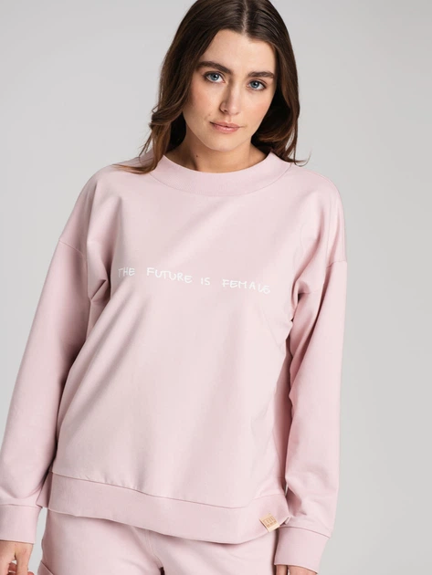 Bluza damska bez kaptura oversize Look Made With Love Karina 1612 XL Różowa (5903999307912) - obraz 6
