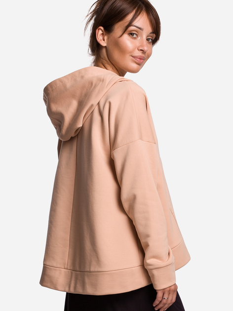 Bluza damska rozpinana streetwear z kapturem BeWear B166 S/M Beżowa (5903068484179) - obraz 2