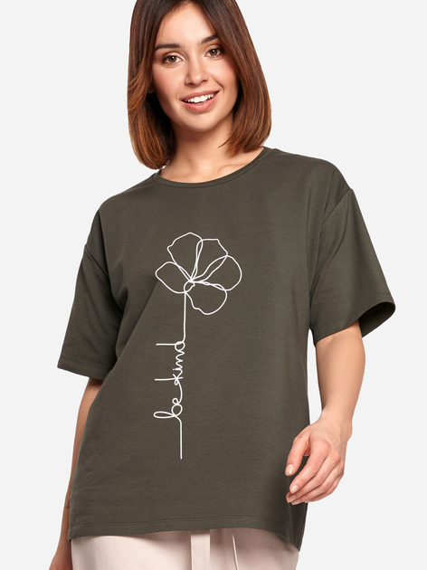 Koszulka damska bawełniana BeWear B187 XL Khaki (5903887619325) - obraz 1