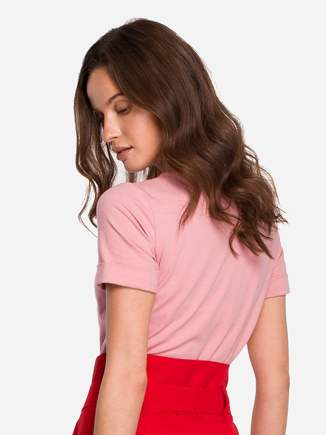 Koszulka damska bawełniana Makover K127 XL Różowa (5903887667760) - obraz 2