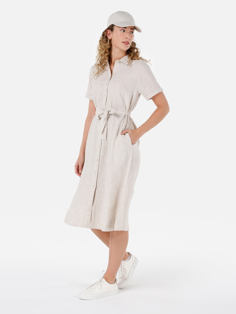 Сукня-сорочка міді літня жіноча Colin's CL1068244-BEI S Бежева (8684112125268) - зображення 1