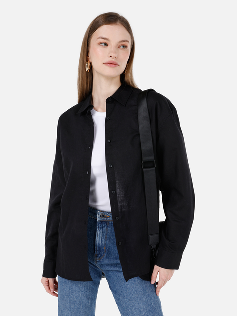 Сорочка оверсайз жіноча Colin's CL1068538-BLK S Чорна від Rozetka на платформі USKIDKA Акція на Сорочка оверсайз жіноча Colin's CL1068538-BLK S Чорна від Rozetka