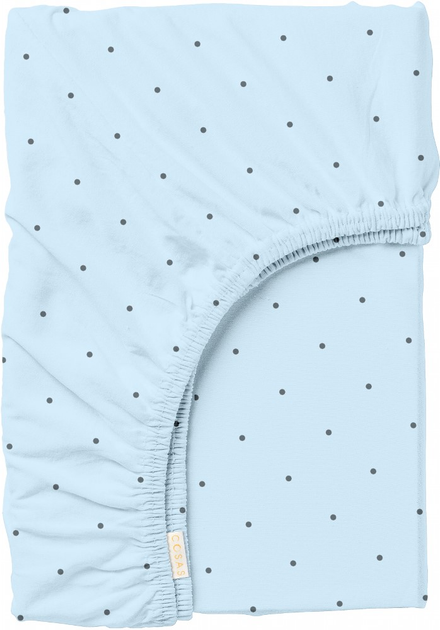 Акція на Простирадло на резинці Cosas Mini Dots Блакитний 180х200+20 см від Rozetka