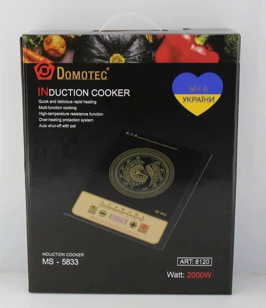 Индукционная плита Domotec MS-5833 Электроплита индукционная 2000 Вт Настольная электрическая - Фото 5 Индукционная плита Domotec MS-5833 Электроплита индукционная 2000 Вт Настольная электрическая - изображение 5