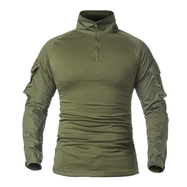 Рубашка тактическая мужская Lesko A655 Green XXL с длинным рукавом - изображение 1