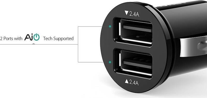 Ładowarka samochodowa Aukey CC-S1 Mini 2xUSB AiPower 4.8A 24W (601629299747) - obraz 4