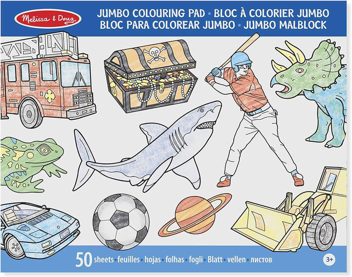 Książka-kolorowanka Melissa & Doug Jumbo Zwierzęta i pojazdy (772142267) - obraz 1