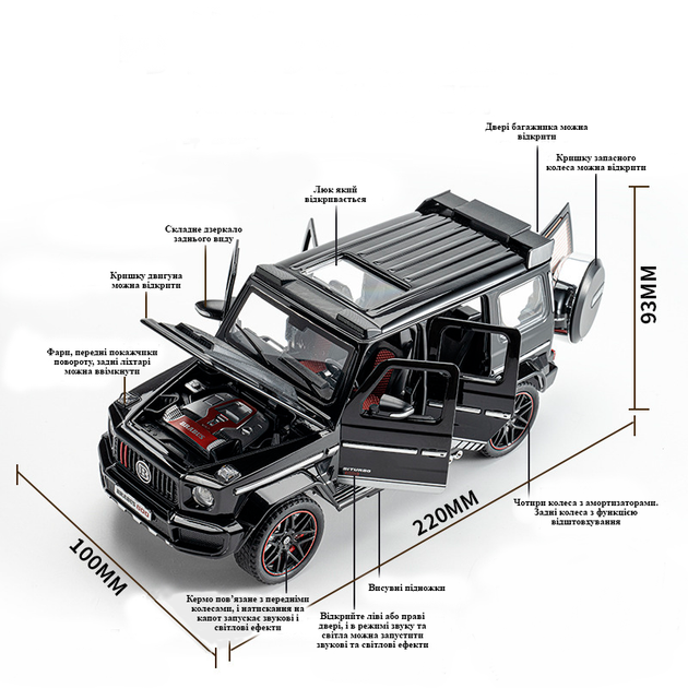 Коллекционная модель автомобиля Mercedes-Benz G63 Brabus 800 Black