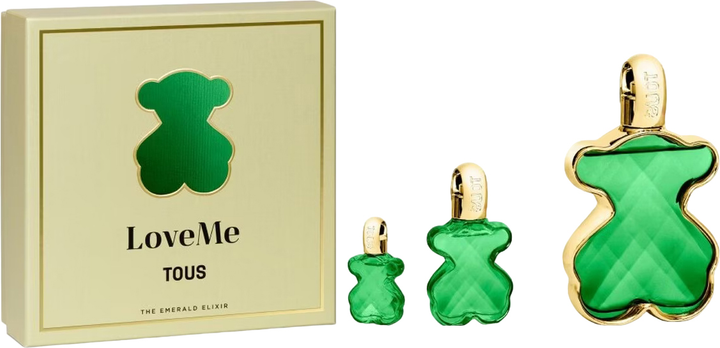 Набір для жінок Tous Loveme The Emerald Elixir Парфумована вода 90 мл + Парфумована вода 15 мл + Парфумована вода 4.5 мл (8436603331692) - зображення 1