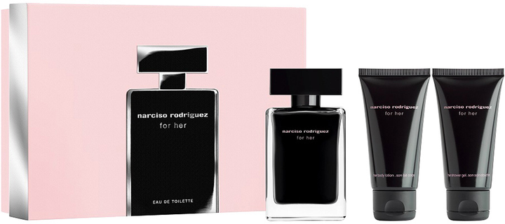 Zestaw damski Narciso Rodriguez For Her Woda toaletowa 50 ml + Perfumowany lotion do ciała 50 ml + Perfumowany żel pod prysznic 50 ml (3423222092436) - obraz 2