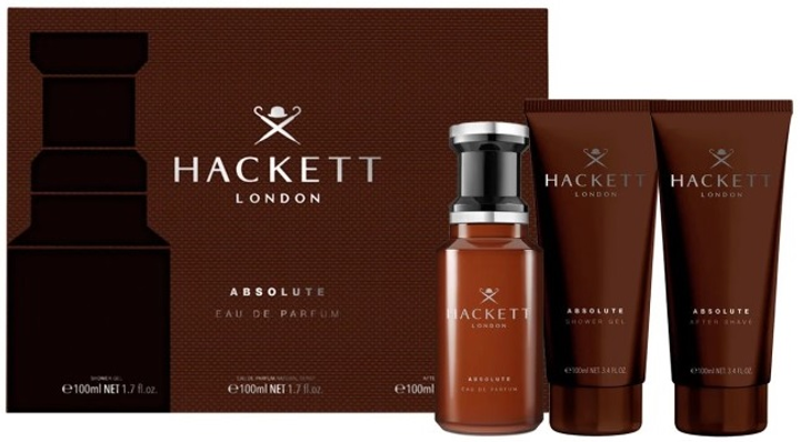 Набір для чоловіків Hackett London Absolute Парфумована вода 100 мл + Гель для душу 100 мл + Гель після гоління 100 мл (8436581948974) - зображення 1