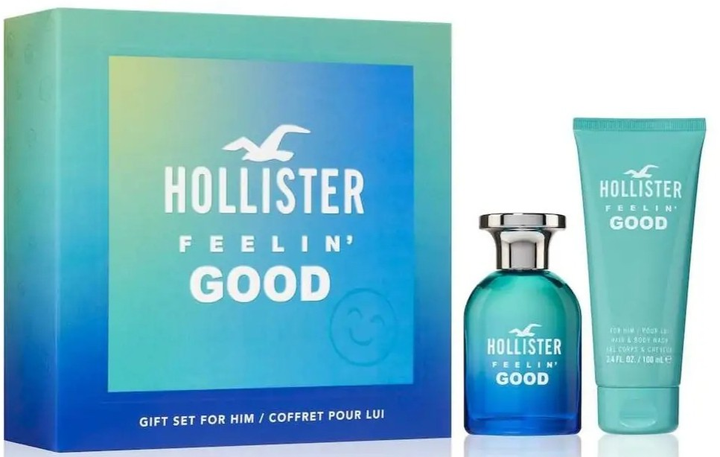 Zestaw męski Hollister Feelin' Good Woda perfumowana 50 ml + Żel pod prysznic 100 ml (85715261861) - obraz 1