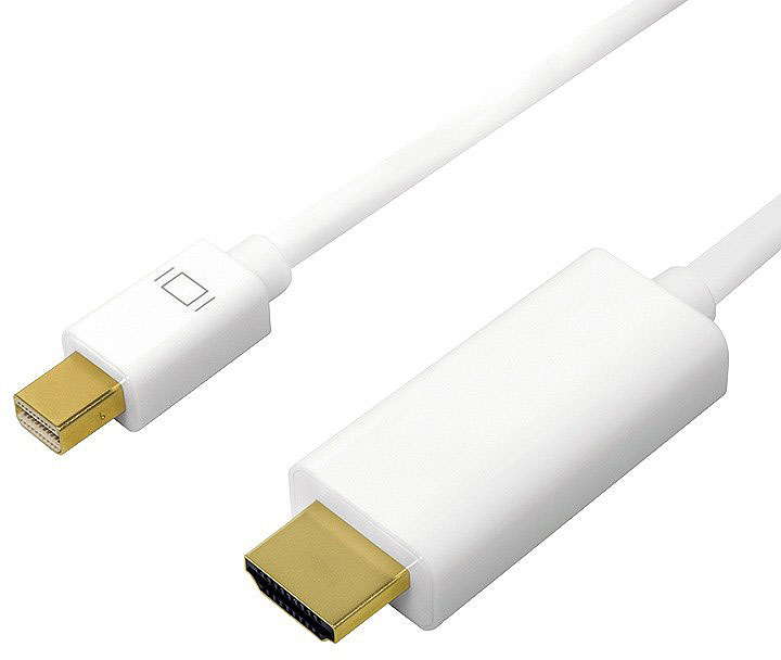 Kabel LogiLink Mini DisplayPort - HDMI 4K 1 m White (4052792052244) - obraz 1