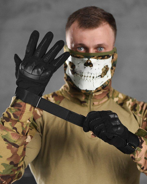 Тактические перчатки штурмовые полнопалые black ВТ6007 2XL - изображение 1