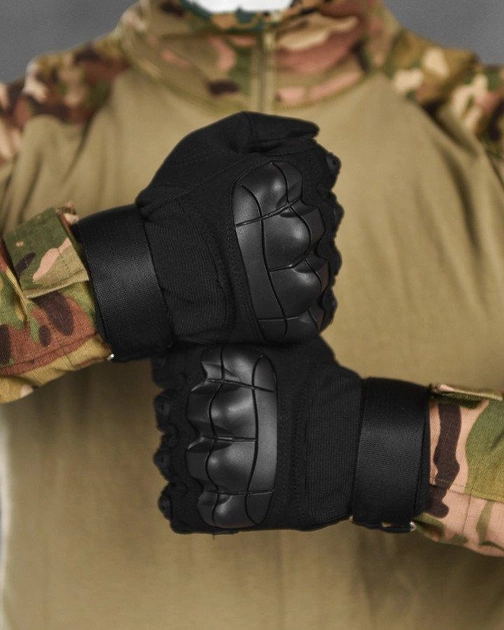 Тактические перчатки штурмовые полнопалые black ВТ6007 2XL - изображение 2