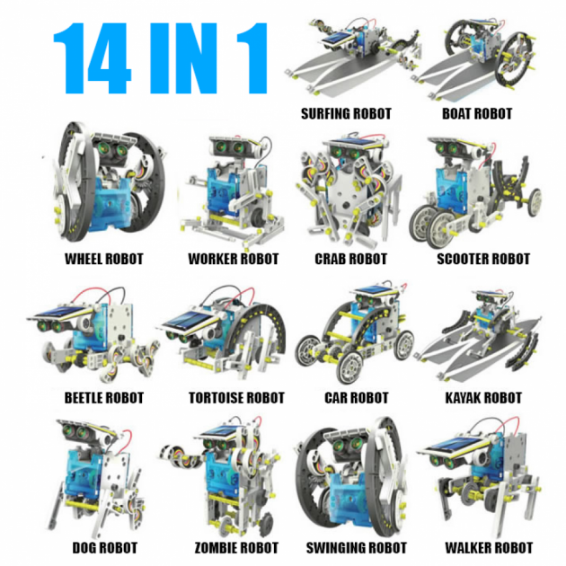 Конструктор робот трансформер Solar Robot Kit 14 в 1 35R33ZRK9M - Фото 6 Конструктор робот трансформер Solar Robot Kit 14 в 1 35R33ZRK9M - зображення 6