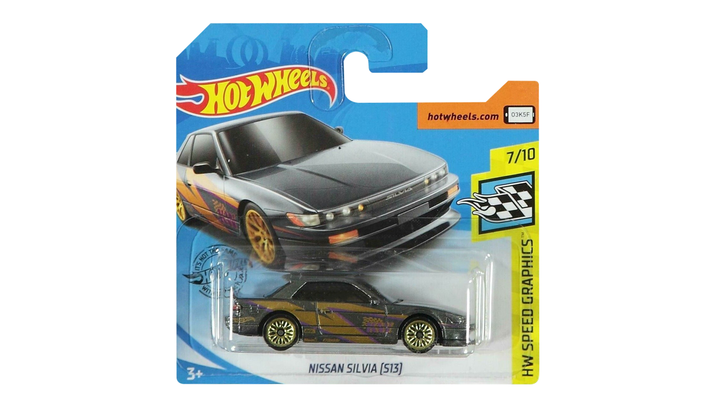 Машинка Базова Hot Wheels Nissan Silvia (S13) Speed Graphics 1:64 GHB40 Dark Grey 1шт - зображення 2