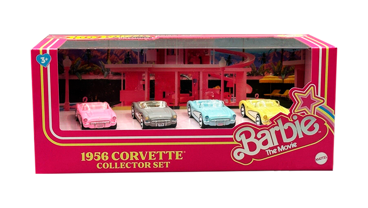 Машинка Premium 4шт Hot Wheels 1956 Corvette Barbie The Movie