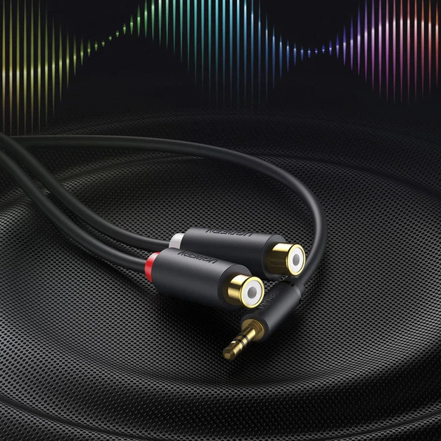 Аудиокабель UGREEN AV109 3.5mm Male to 2RCA Female Cable 25cm (Gray)(UGR-10547) UGR-10547 - изображение 4