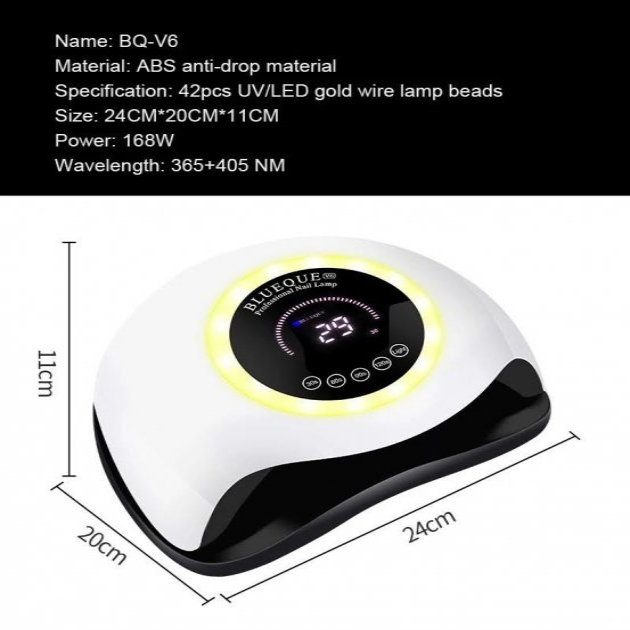 UV/LED лампа SUN BQ-V6 168 Вт Голубая - изображение 11