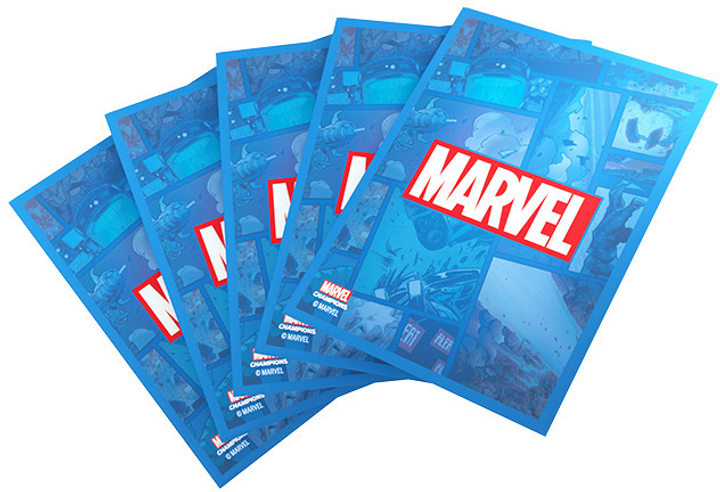 Карткові сорочки Gamegenic Marvel Champions Art Sleeves 66 x 91 мм Blue 50 + 1 шт (4251715409770) - зображення 2