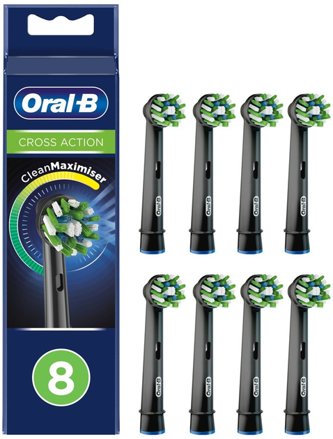 Насадки до зубної щітки Oral-B Cross Action Black 8 шт. (4210201325529) - зображення 1