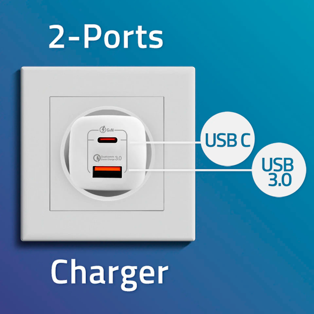 Ładowarka sieciowa Qoltec GaN Ultra 65W 5-20V USB type C PD QC 3.0 White - obraz 4