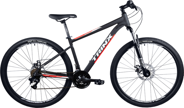 Акція на Велосипед TRINX M100 PRO 29" 21" 2022 Matt-Black-Red-White (M100Pro.21MBRW) від Rozetka