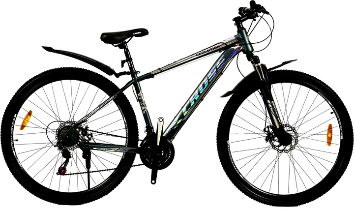 Акція на Велосипед Cross Evolution 27" Рама 17" Gray (27TJS-002817) + Велосипедні шкарпетки в подарунок від Rozetka