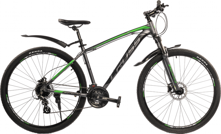 Акция на Велосипед Cross Egoist v1.0 29" 18" 2022 Gray-Green (29СTA-004358) + Велосипедні шкарпетки в подарунок от Rozetka
