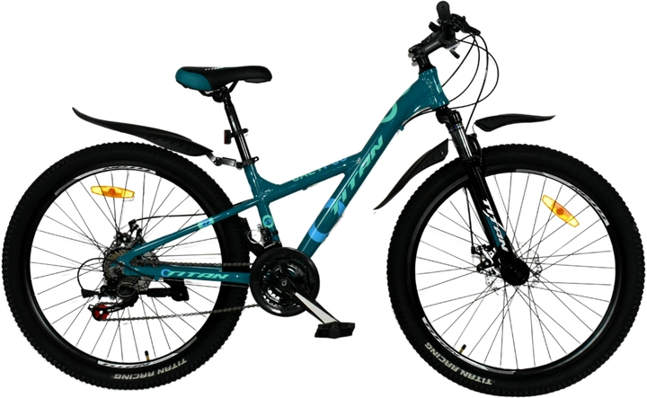 Акція на Велосипед Titan 24" Calypso 2023 Рама-11" dark green-blue (24TJA-004698) + Велосипедні шкарпетки в подарунок від Rozetka