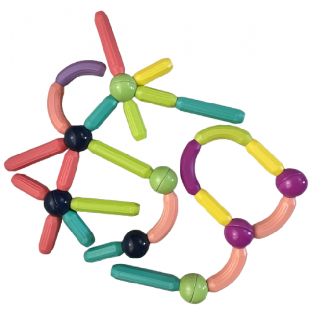 Магнітний конструктор 26 паличок 10 кульок SKY Magnetic Sticks - зображення 6