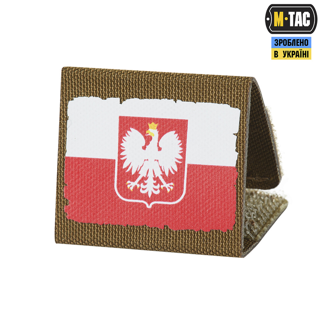 Прапор White/Red/Coyote Polska Patch MOLLE M-Tac - изображение 1