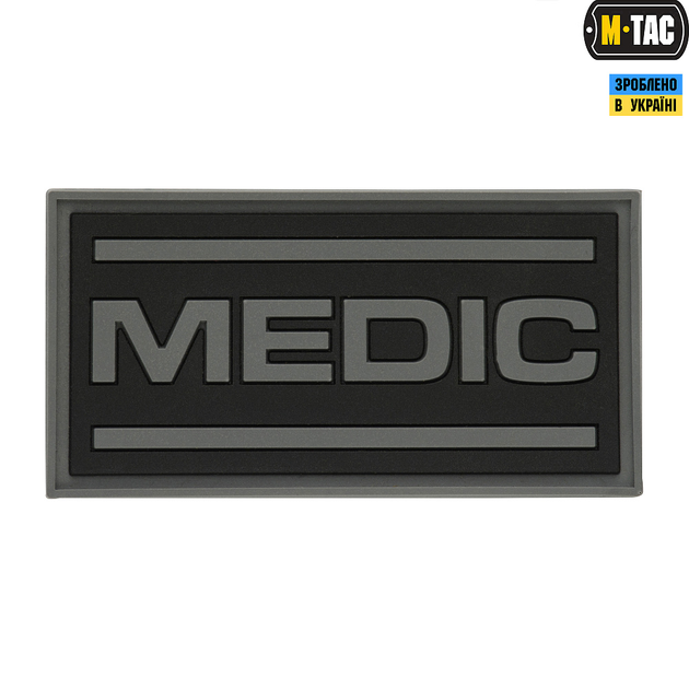 Нашивка PVC Medic M-Tac Black/Grey - зображення 1