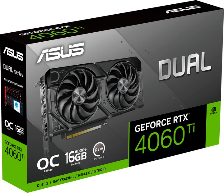 Видеокарта ASUS PCI-Ex GeForce RTX 4060 Ti Dual EVO OC Edition