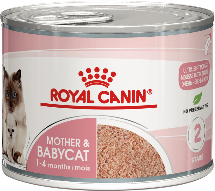 Вологий корм для вагітної/годуючої кішки та кошенят Royal Canin Mother & Babycat Cans 195 г (9003579311660) (4098002) - зображення 1