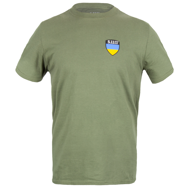Футболка с рисунком 5.11 Tactical Shield Ukraine Лимитированная Серия L Military Green - изображение 2