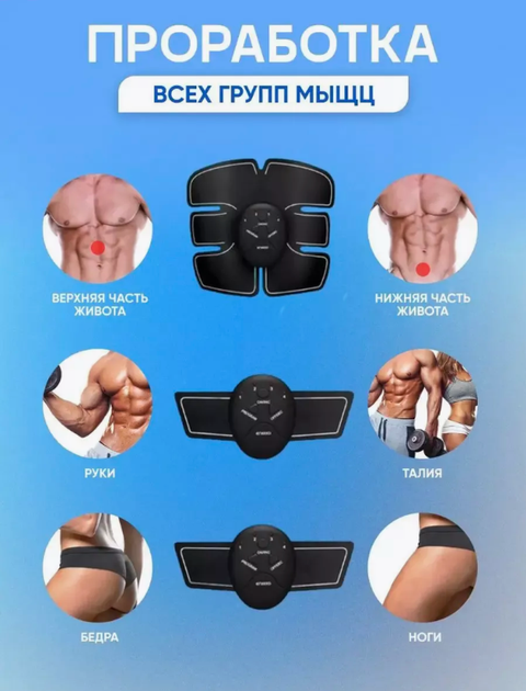 Массажер для тела пресса миостимулятор для мышц EMS Smart Fitness - изображение 2