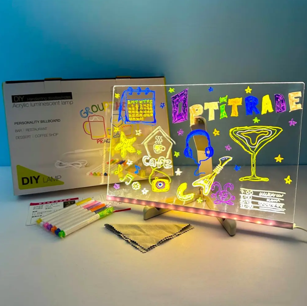 Доска для заметок и рисования с подсветкой DIY Lamp c USB +