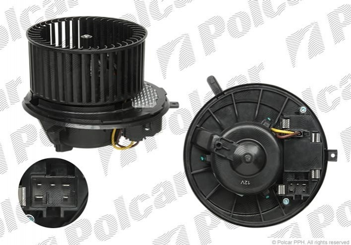 Вентилятор печки Polcar 1331NU3 Volkswagen Golf, Jetta, Touran, Scirocco, EOS, Caddy, Tiguan; Audi A3, Q3, TT; Skoda Octavia, Yeti, Superb; Seat Toledo, Leon 3CD820015A, 3C1820015R, 3C1820015P - изображение 1